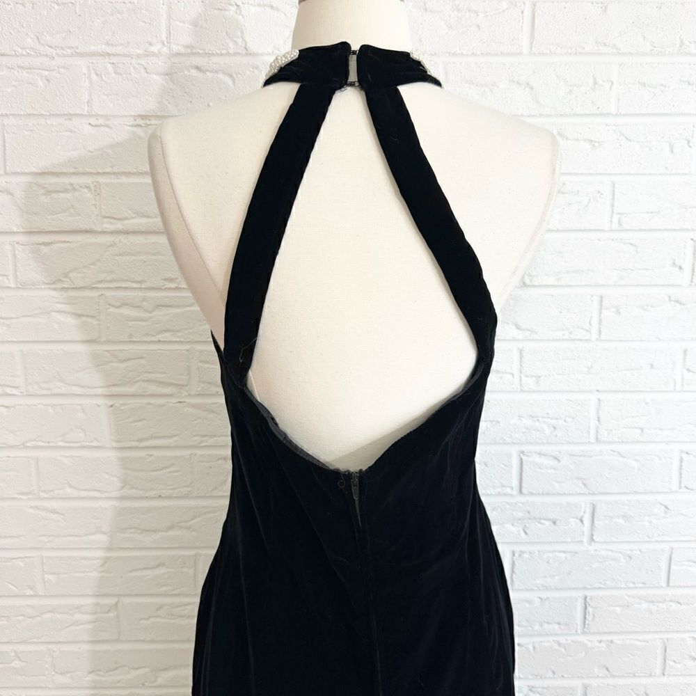 VINTAGE Dave & Johnny Black Velvet Beaded Collar Dress with Jacket Size 10 - Picture 8 of 15